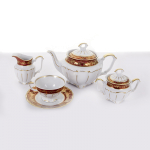 Чайный сервиз на 6 перс. 15 пред. "Барокко Красный" Bavarian Porcelain (Бавария) Германия