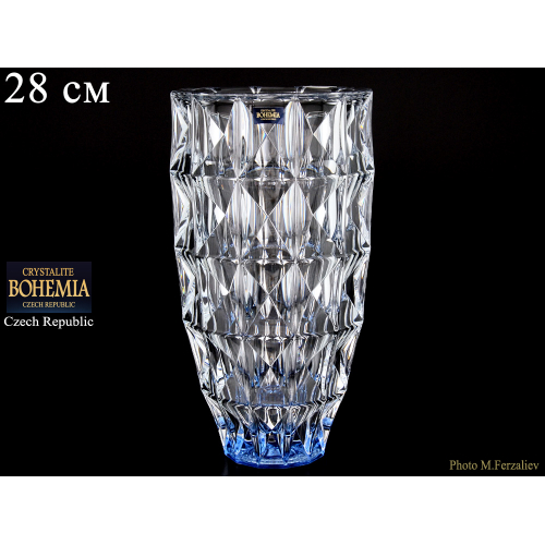 Ваза для цветов 28 см (синяя) "DIAMOND" Crystalite Bohemia (Кристалайт Богемия) Чехия Ваза для цветов 28 см (синяя) "DIAMOND" Crystalite Bohemia (Кристалайт Богемия) Чехия