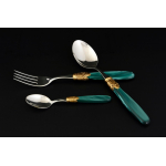 Набор столовых приборов на 12 перс. 36 пред. "Ischia Antique Gold /Dark Green Steel" Domus (Домус) Италия