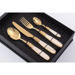 Набор столовых приборов на 6 перс. 24 пред. "France Gold Gold /Champagne Pearl" Domus (Домус) Италия