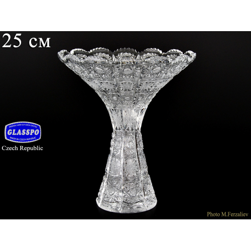Ваза для цветов 25 см  "Хрусталь Снежинка" Glasspo (Гласпо) Чехия