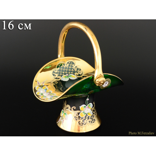 Корзина 16 см "Лепка Зеленая" Bohemia (Богемия) Чехия Корзина 16 см "Лепка Зеленая" Bohemia (Богемия) Чехия