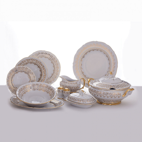 Столовый сервиз на 6 перс. 27 пред. "Лист белый" Bavarian Porcelain Германия