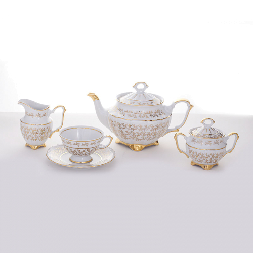 Чайный сервиз на 6 перс. 15 пред. "Лист белый" Bavarian Porcelain Германия Чайный сервиз на 6 перс. 15 пред. "Лист белый" Bavarian Porcelain Германия
