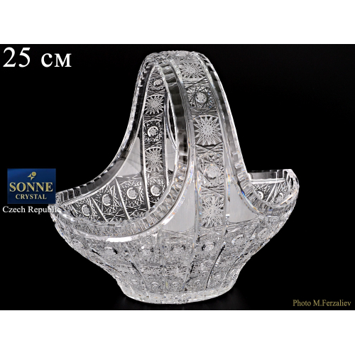 Корзина для конфет 25 см "Хрусталь Снежинка" SONNE CRYSTAL (Сони кристал) Чехия