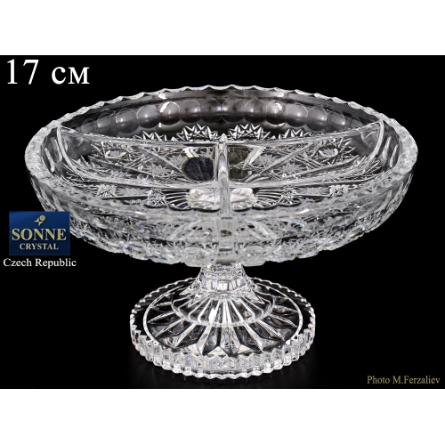 Менажница 17 см "Хрусталь Снежинка" SONNE CRYSTAL (Сони кристал) Чехия