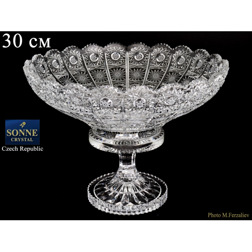 Ваза для фруктов 30 см "Хрусталь Снежинка" SONNE CRYSTAL (Сони кристал) Чехия
