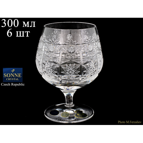 Набор бокалов 300 мл  6 шт "Хрусталь Снежинка" SONNE CRYSTAL (Сони кристал) Чехия