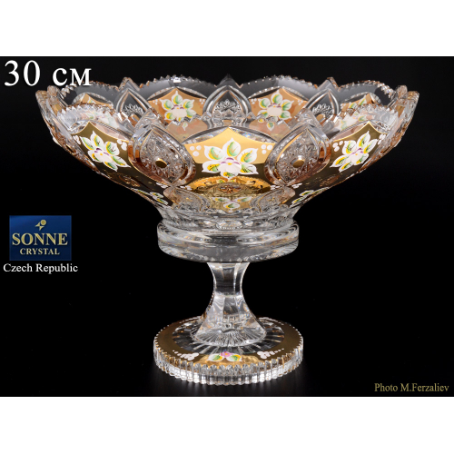 Ваза для фруктов 30 см "Хрусталь с Золотом" SONNE CRYSTAL (Сони кристал) Чехия Ваза для фруктов 30 см "Хрусталь с Золотом" SONNE CRYSTAL (Сони кристал) Чехия