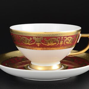 Набор чайных пар на 2 перс. 4 пред. "Imperial Bordeaux Gold" Falken Porsellan
