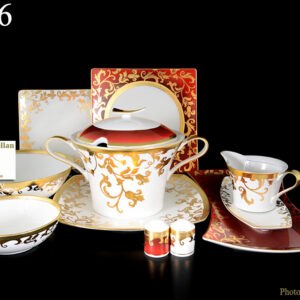 Столовый сервиз на 6 перс. 26 пред."Tosca Bordeaux Gold" Falken Porsellan