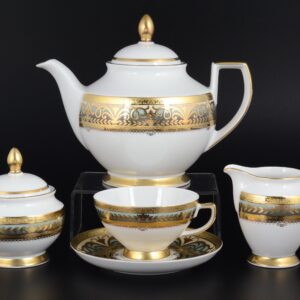 Чайный сервиз на 6 перс. 17 пред. "Arabesque Greenshadow Gold" Falken Porsellan