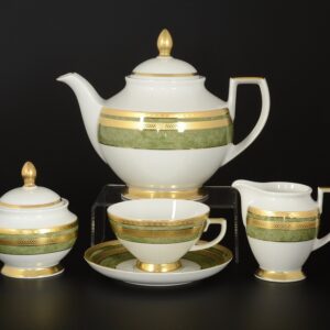 Чайный сервиз на 6 перс. 15 пред. "Green Gold 9039" Falken Porsellan