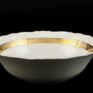 Салатник круглый 25 см "Золотая лента Слоновая кость" Тхун (Thun)