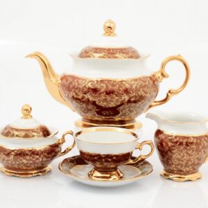 Чайный сервиз на 6 перс. 17 пред. "Красный лист Sterne porcelan" Sterne porcelan (Стерн Порселан)
