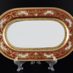Блюдо овальное 36 см "Alena 3D Bordeaux Gold Constanza" Falken Porsellan