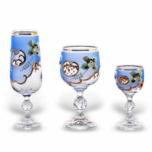 Набор бокалов 18 шт "Лепка синяя" Union Glass