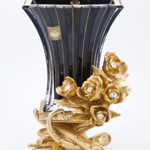 Цветочница (ваза для цветов) "Cevik Black/gold" Золотые Маргаритки